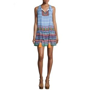 Hemant and Nandita layer mini dress with tassels